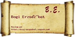Bogi Erzsébet névjegykártya